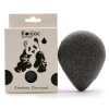 a teardrop konjac sponge - bamboo charcoal and black