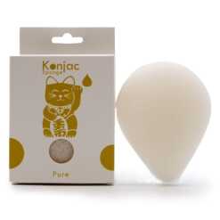 a natural teardrop konjac sponge
