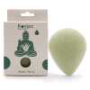 a light green coloured teardrop konjac sponge infused with aloe vera