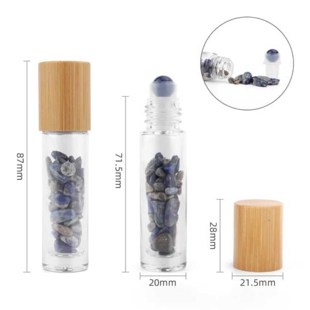an aromatherapy gemstone roller bottle dispenser with sodalite