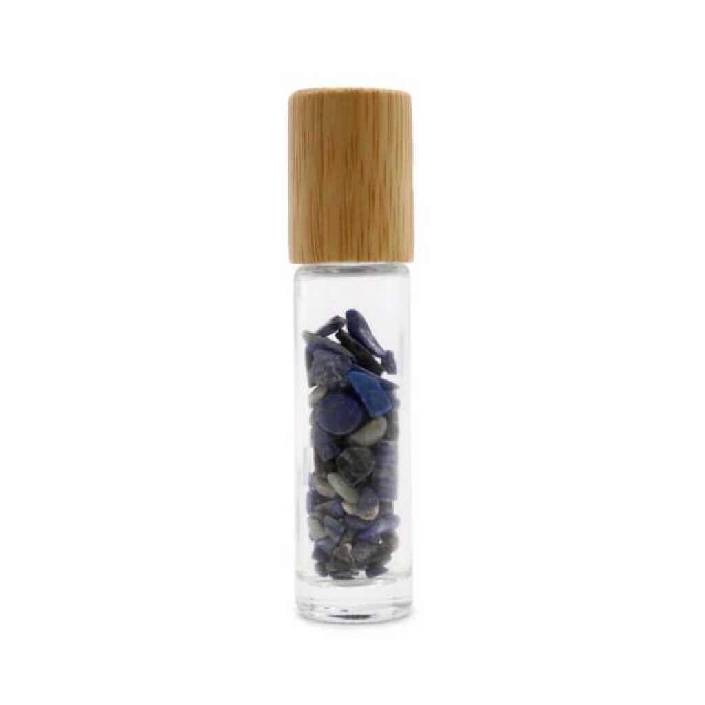 an aromatherapy gemstone roller bottle dispenser with sodalite