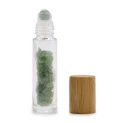an aromatherapy gemstone roller bottle dispenser with green aventurine