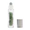 an aromatherapy gemstone roller bottle dispenser with green aventurine and silver cap