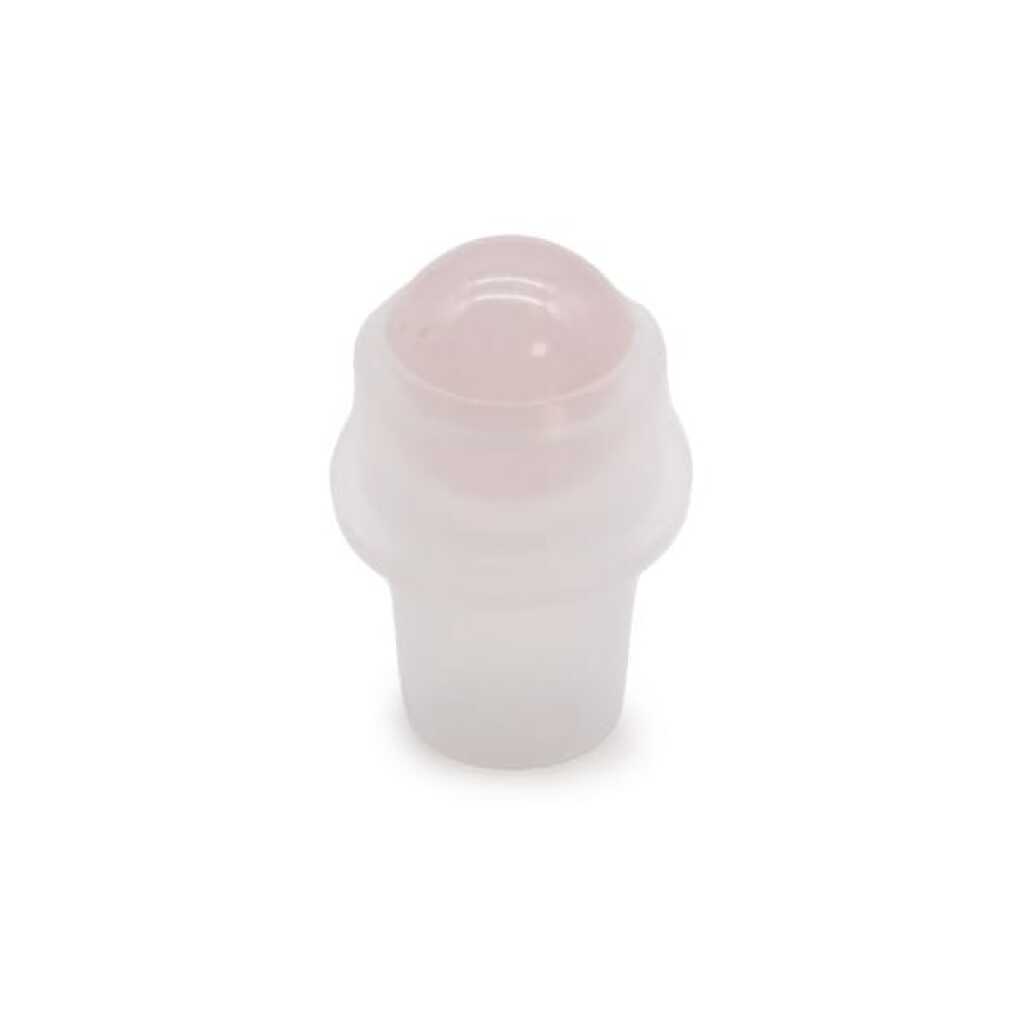 an aromatherapy gemstone roller with rose quartz