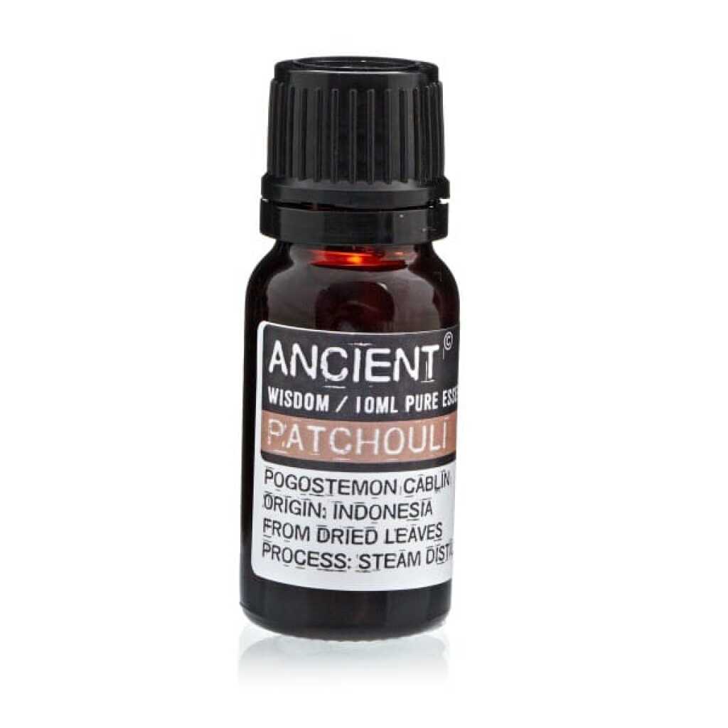 a 10ml bottle of patchouli essential oil
