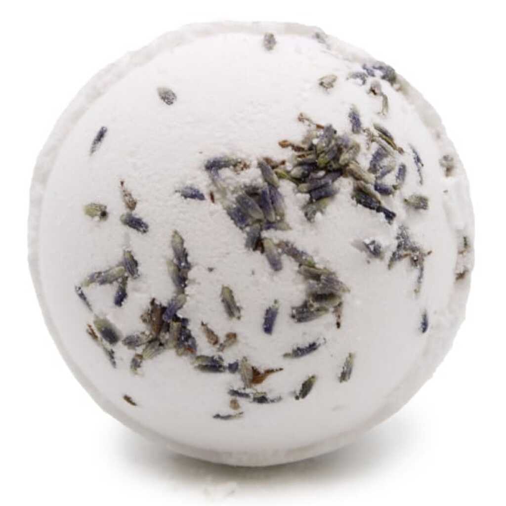 a jumbo lavender and jojoba oil bath bomb