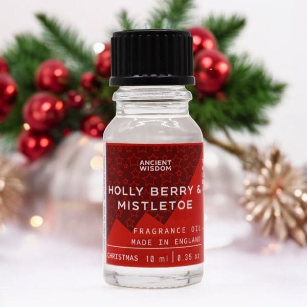 Holly Berry and Mistletoe fragrance oil in 10ml bottle