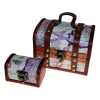 set of 2 colonial boxes with an atlas (map) design