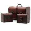 A set of three classic chests, described as replica antiques with brass fittings