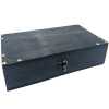 an antique finish presentation or storage box in grey for packaging or repackaging gifts