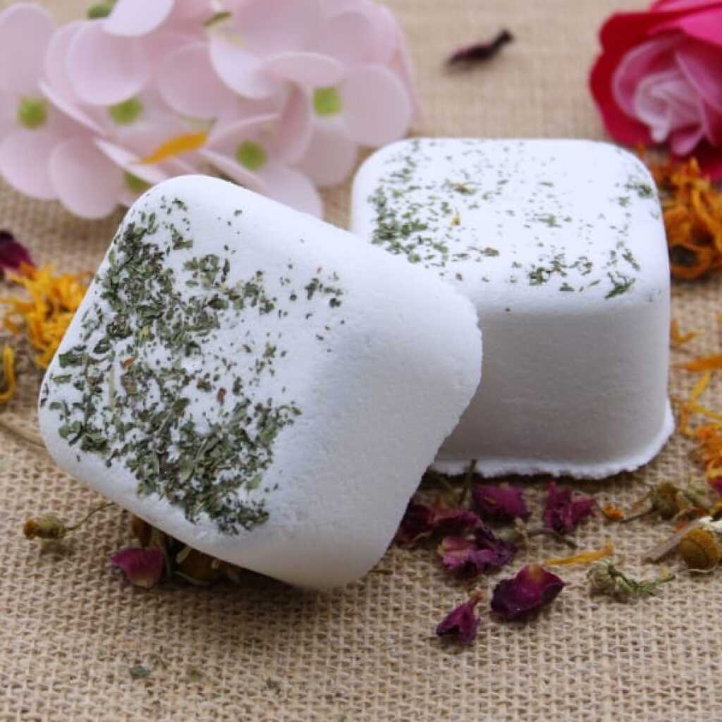 two blocks of Peppermint and Eucalyptus shower steamer - Kick Start
