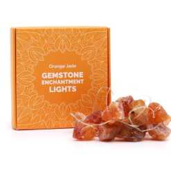 Orange Jade gemstone enchantment lights, with packaging