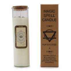 magic spell candle with Amethyst, Lavender and Fennel - success