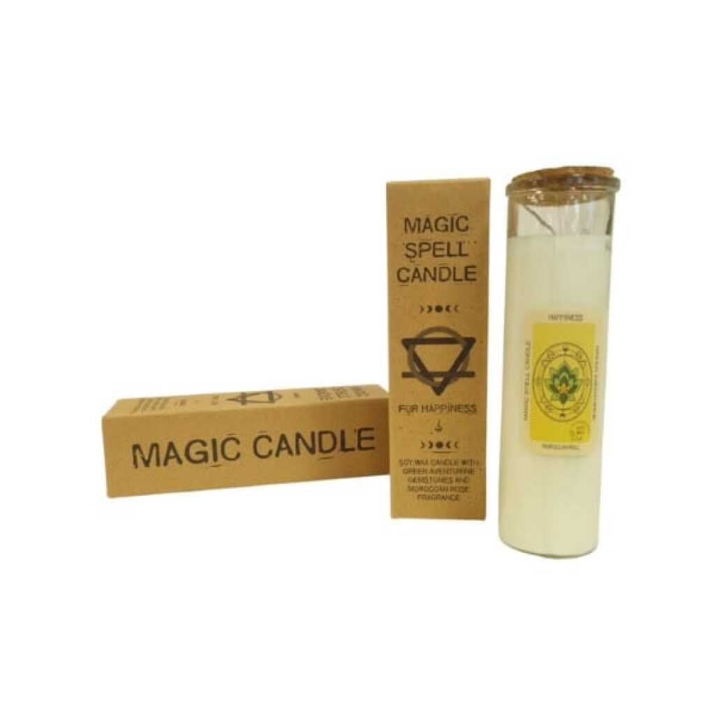 magic spell candle with Green Aventurine and Moroccan Rose - happiness