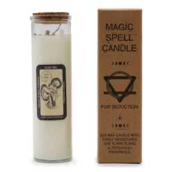 magic spell candle with mixed gemstones, Ylang Ylang and Patchouli - seduction