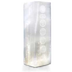 A lamp made from a 25cm tall selenite block - chackra