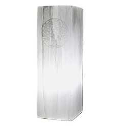 A lamp made from a 25cm tall selenite block - tree of life