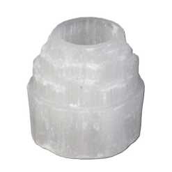 a selenite mountain top design candle holder for tealights