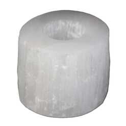 a selenite cylinder design candle holder for tealights
