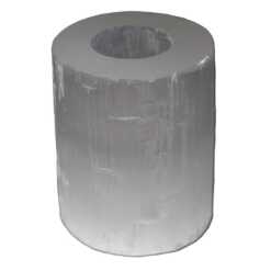 a selenite cylinder design candle holder for tealights