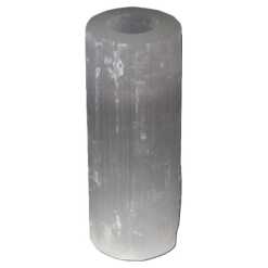 a selenite cylinder design candle holder for tealights