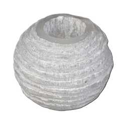 a selenite snowball shape design candle holder for tealights
