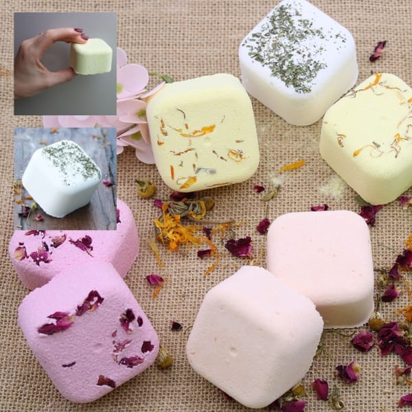 a selection of shower steamers, like a bath bomb but for a shower