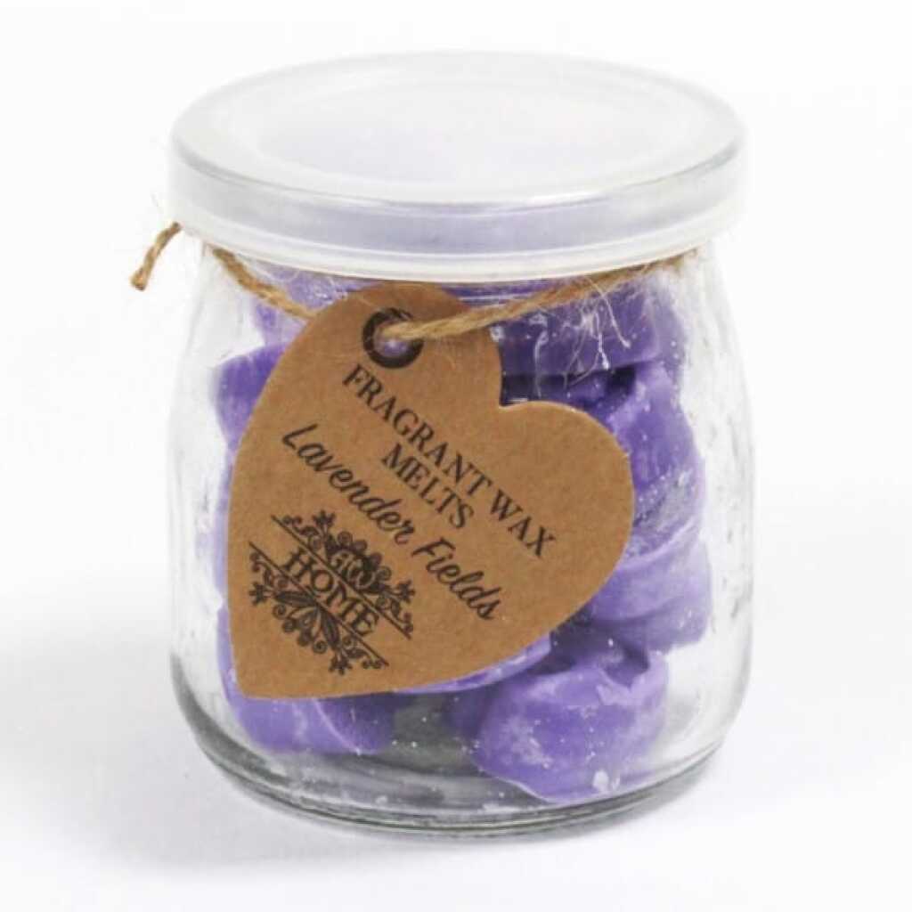a jar of soy wax melts - lavender fields