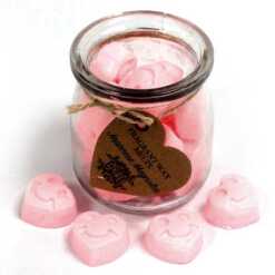 a jar of soy wax melts with four in front - japanese magnolia