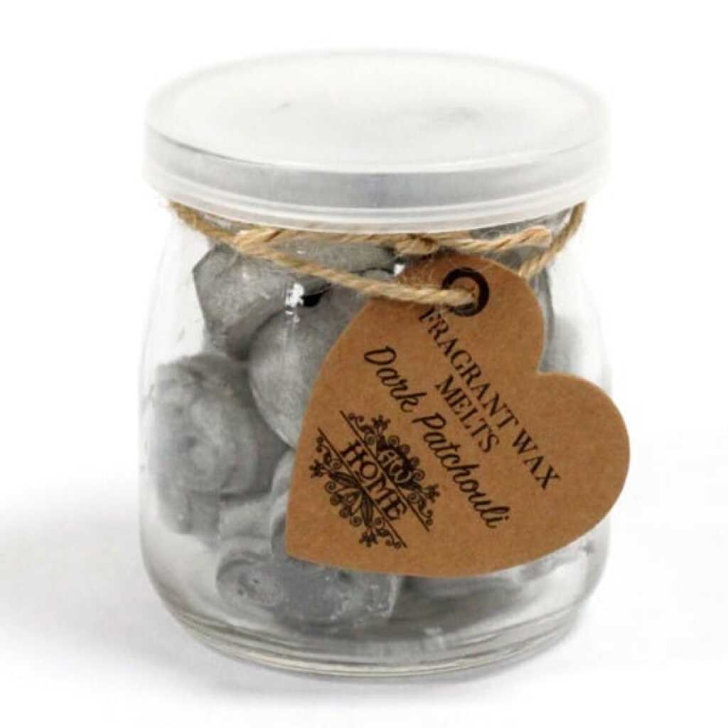a jar of soy wax melts - dark patchouli