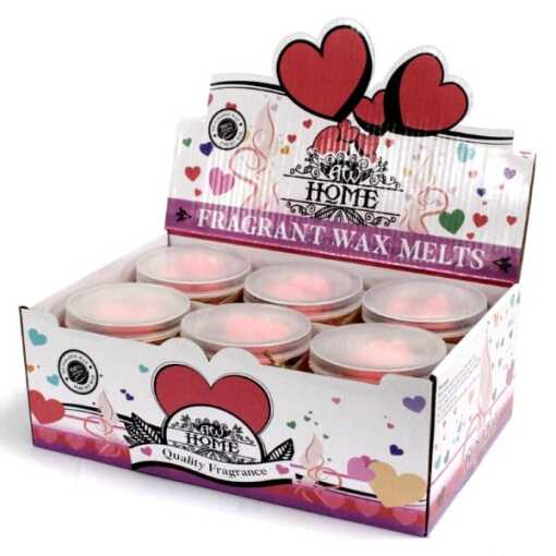 six jars of tuberose soy wax melts in a display box