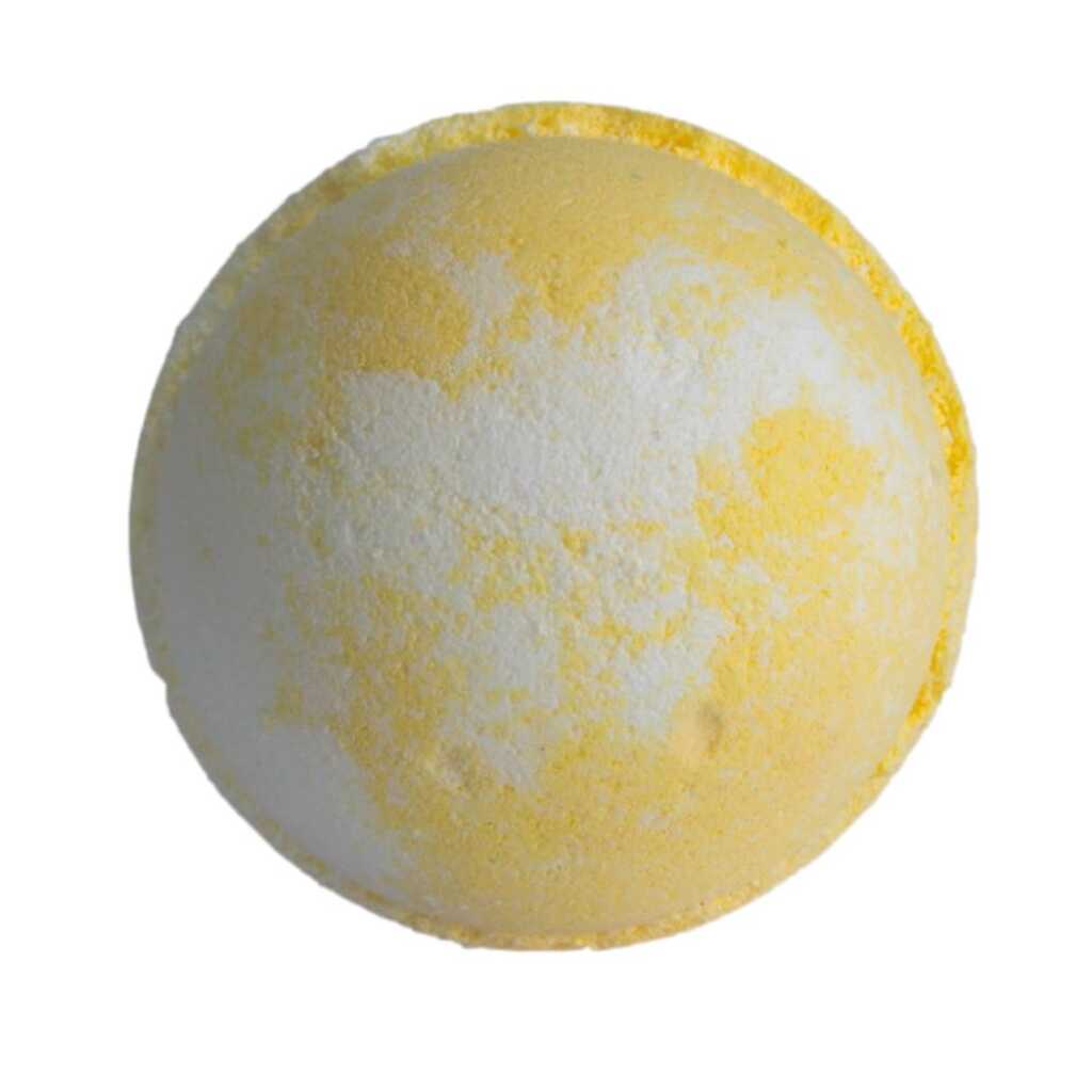 a yellow classic pina colada jumbo bath bomb