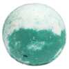 a green and white 180g bath bomb with a distinctly masculine fragrance