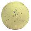 Fragranced with vanilla and poppy seeds, this yellow bath bomb smells delicious.