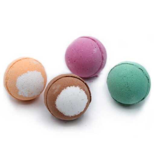 a selection of christmas bath bombs