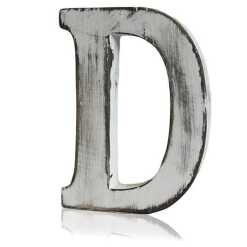 D as a white shabby chic letter