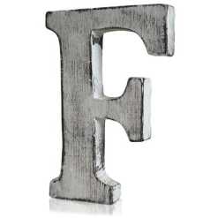 F as a white shabby chic letter