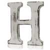 H as a white shabby chic letter