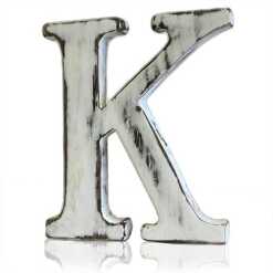 K as a white shabby chic letter