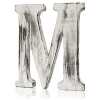 M as a white shabby chic letter