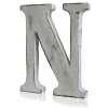 N as a white shabby chic letter