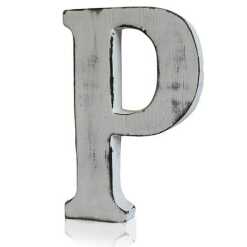 P as a white shabby chic letter