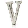 V as a white shabby chic letter