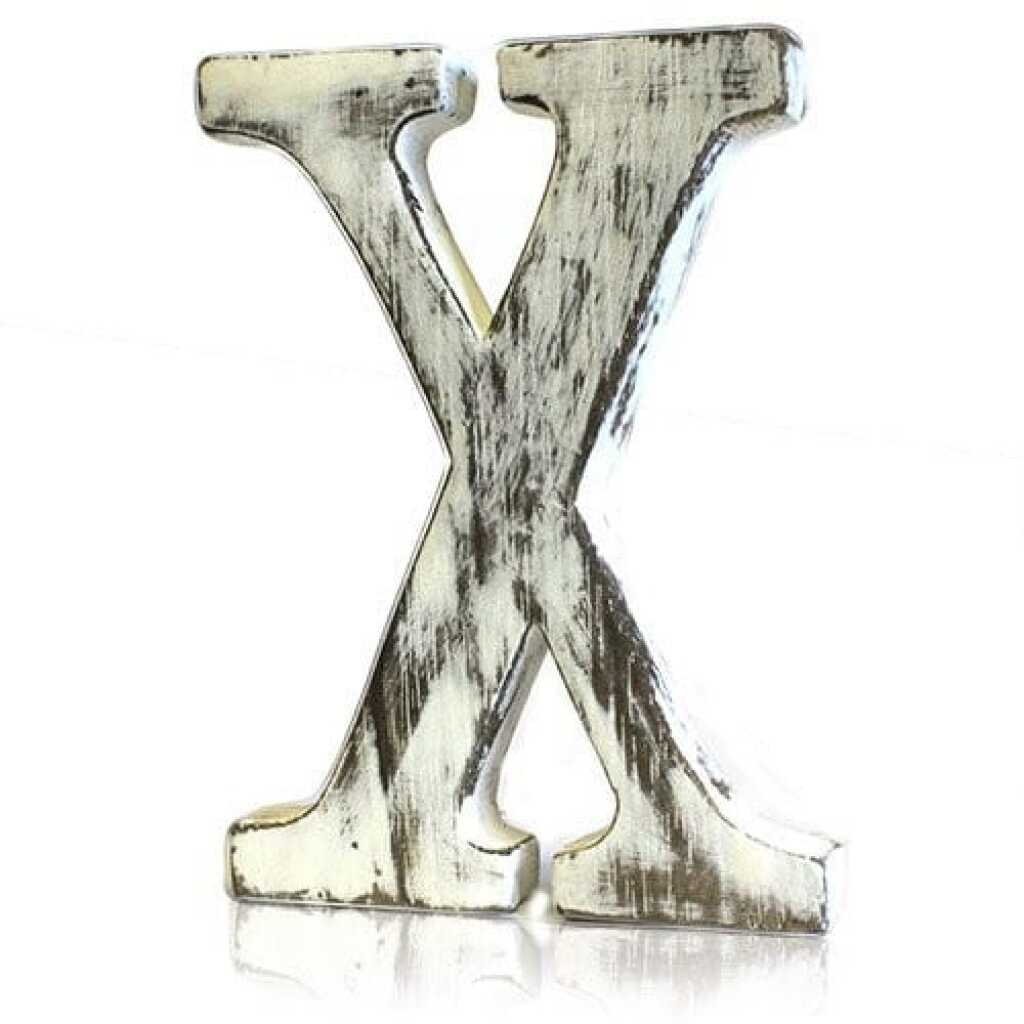 X as a white shabby chic letter