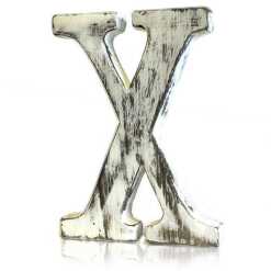 X as a white shabby chic letter