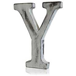 Y as a white shabby chic letter