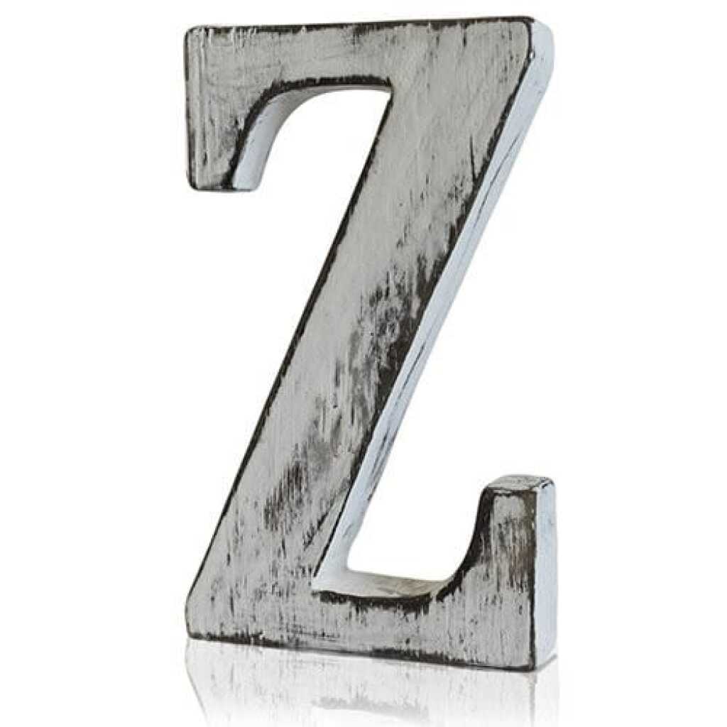 Z as a white shabby chic letter