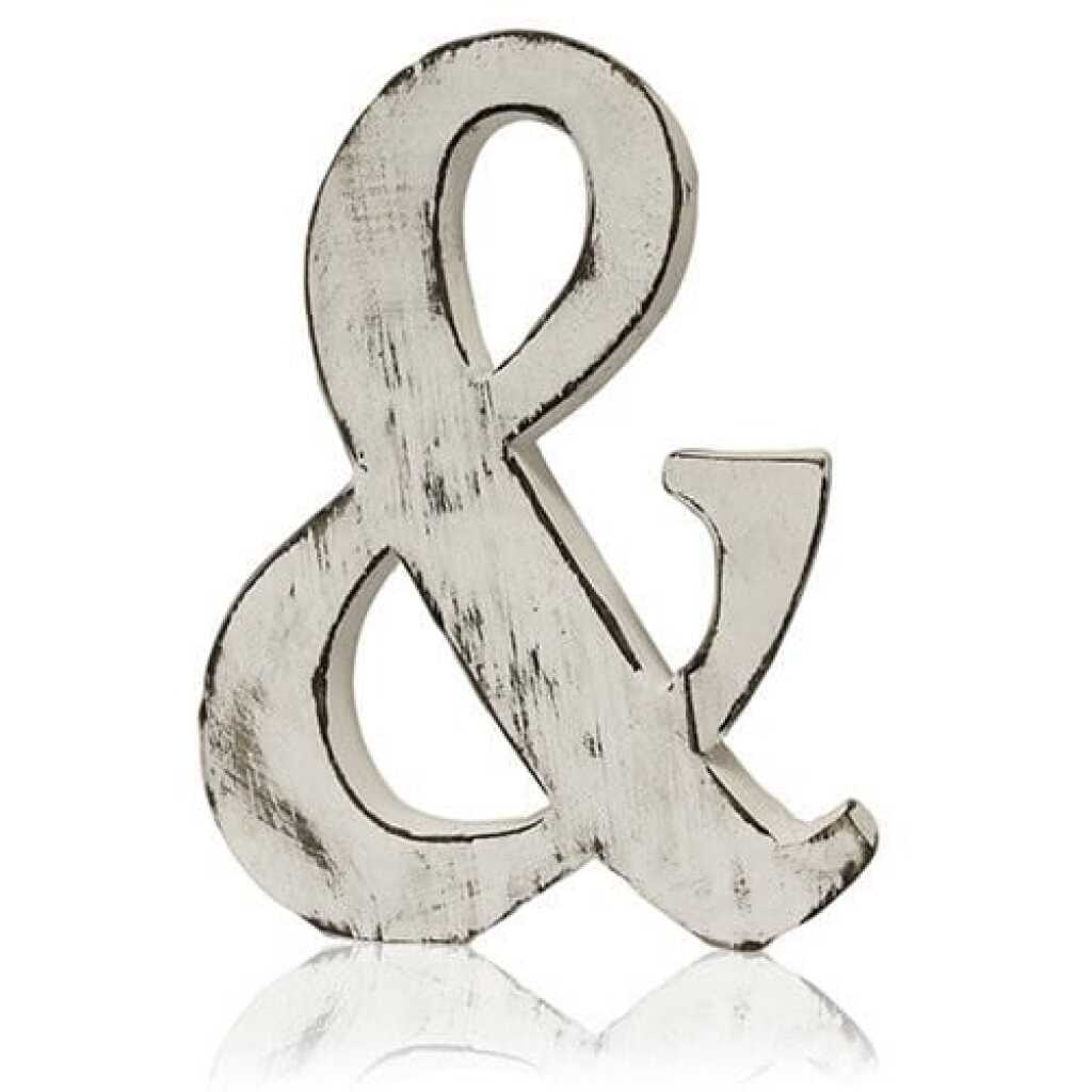 & as a white shabby chic letter