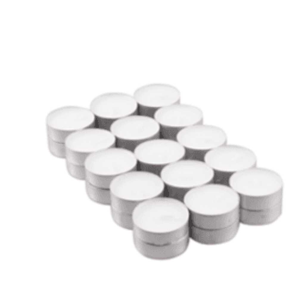 a pack of 30 tealights arranged in a 5 x 3 x 2 block