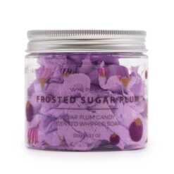 a jar of Frosted Sugar Plum whipped soap